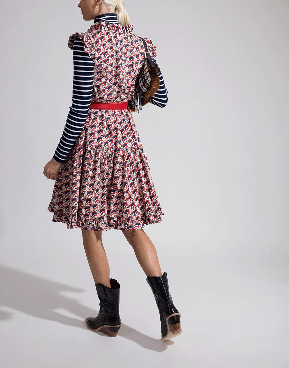 LA DOUBLEJ-Ruffle Neck Sassy Dress-