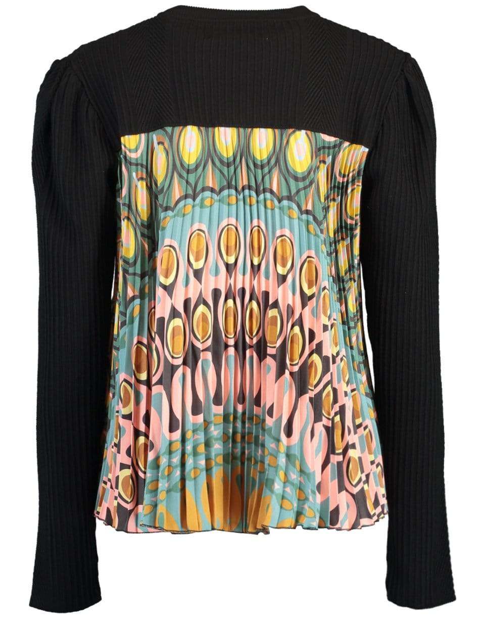LA DOUBLEJ-Pleated Print Back Super Sweater-