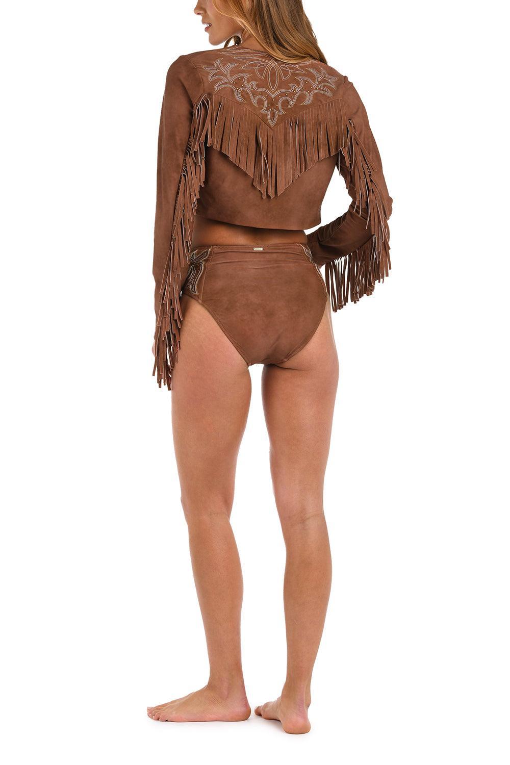 Adeline Bolero Cardigan Top-BRONZE-XS-CLOTHINGSWIM-L'AGENCE