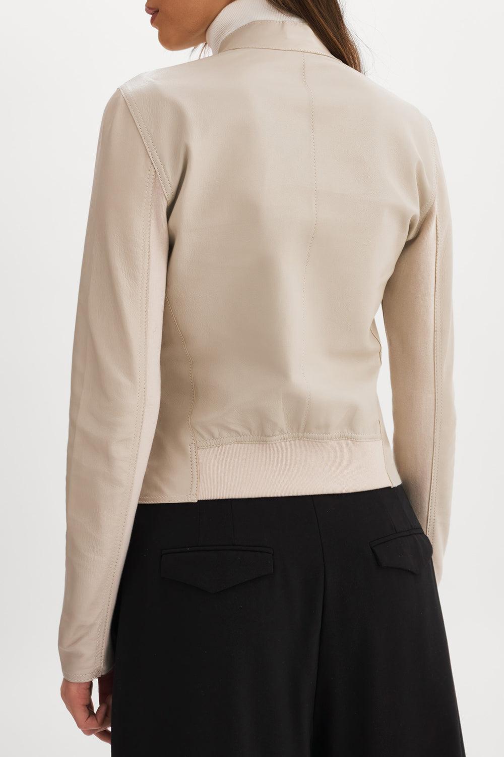 Chapin Jacket - Bone Gold-BONE/GLD-XS-CLOTHINGJACKETLEATHER-LAMARQUE