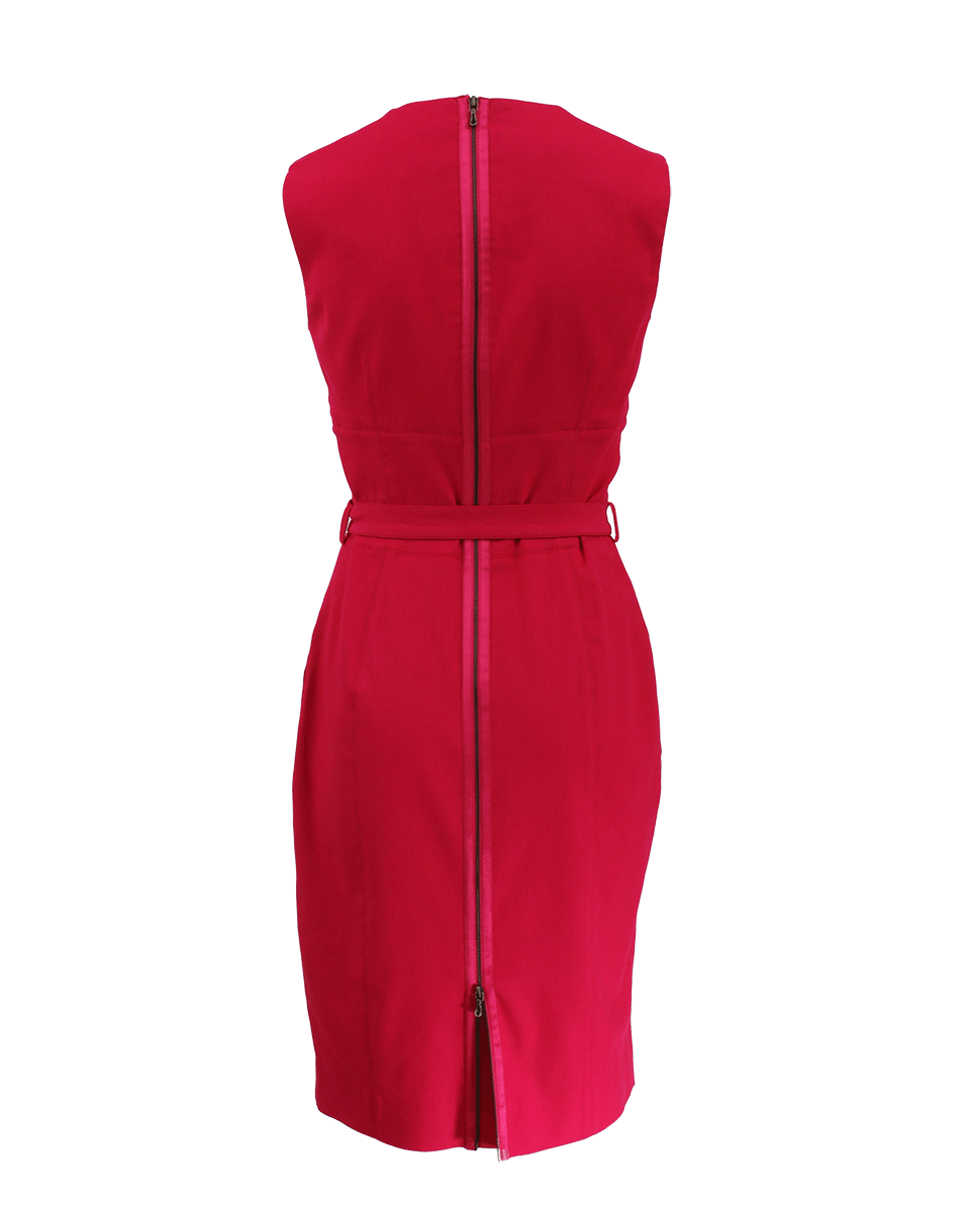 LANVIN-Cotton And Linen Belted Dress-