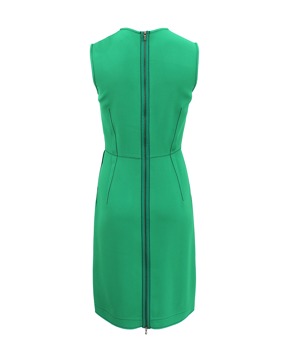 LANVIN-Green Darted Back Zip Dress-