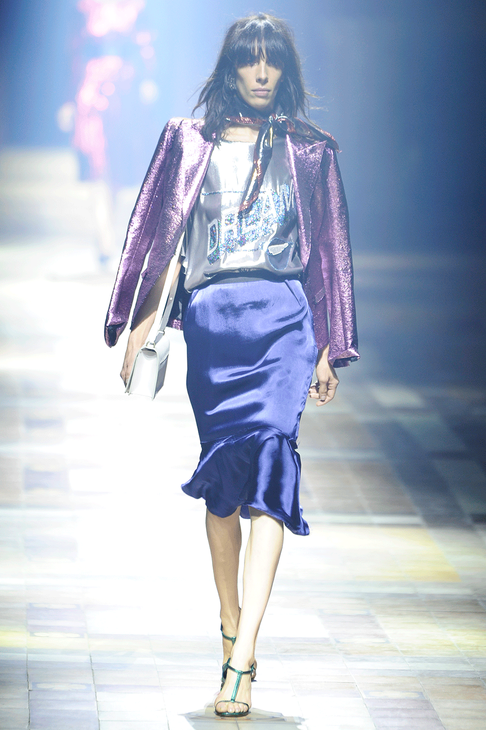 LANVIN-One Button Lame Blazer-