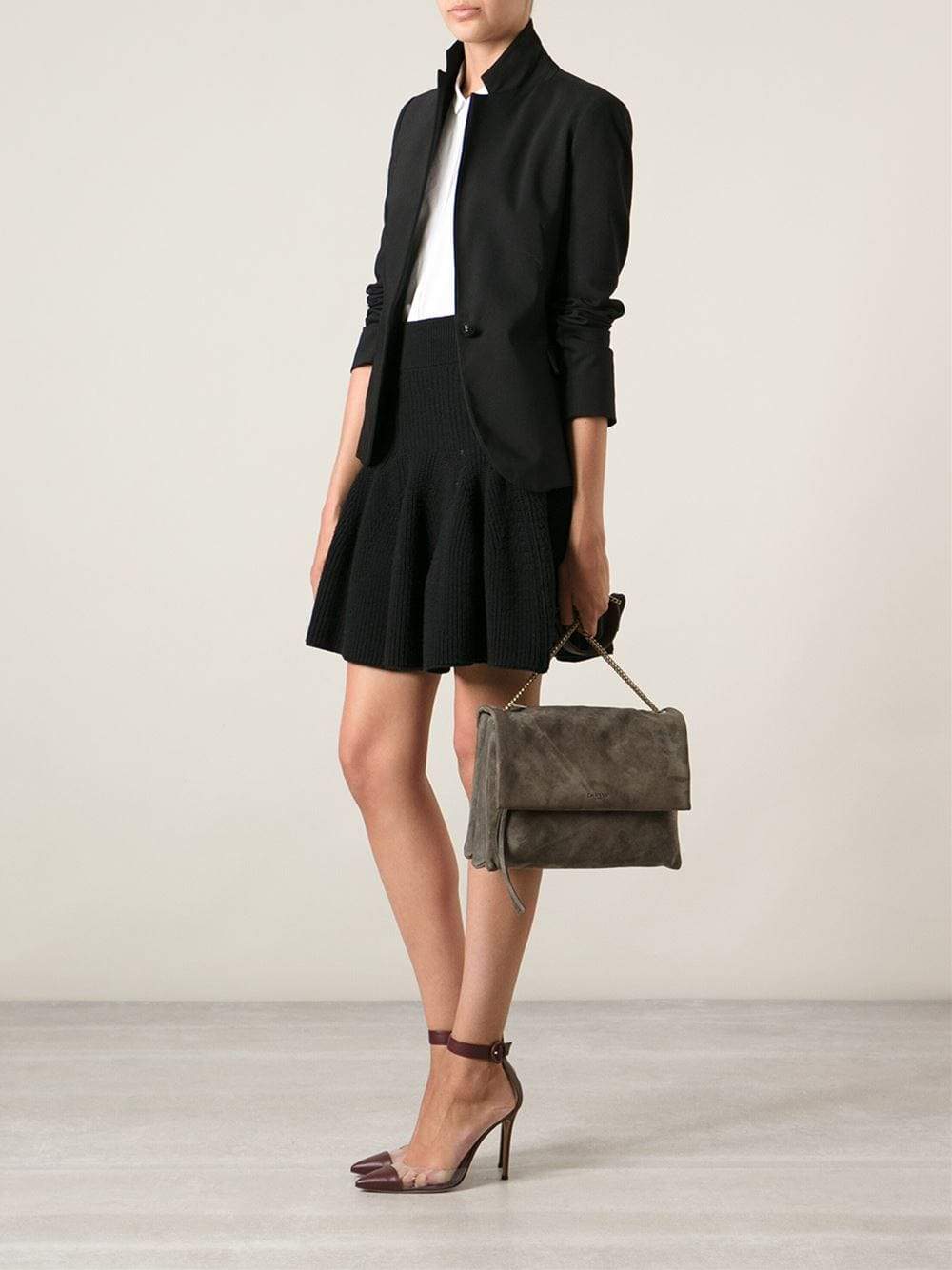 LANVIN-Sugar Medium Suede Chain Bag-