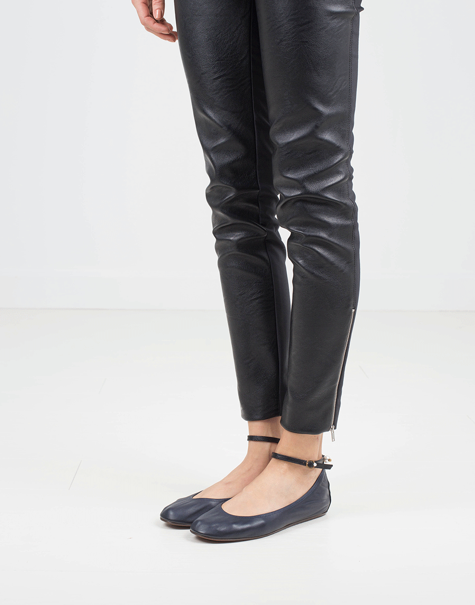 LANVIN-Classic Ballerina With Ankle Strap-