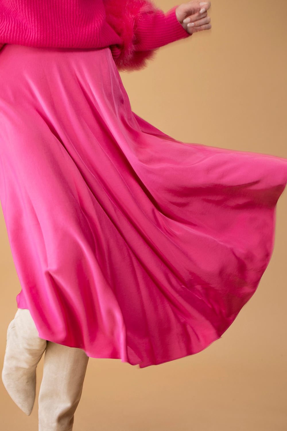 LAPOINTE-Textured Handkerchief Skirt-