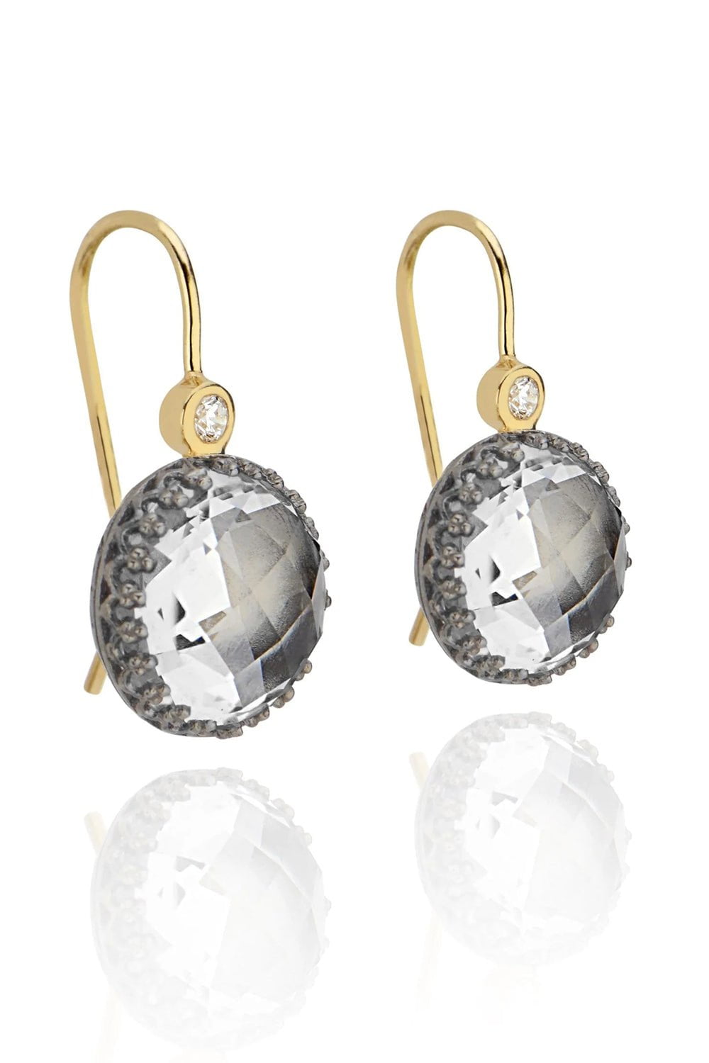 LARKSPUR & HAWK-Olivia Small Button Earrings - Dove-SILVER