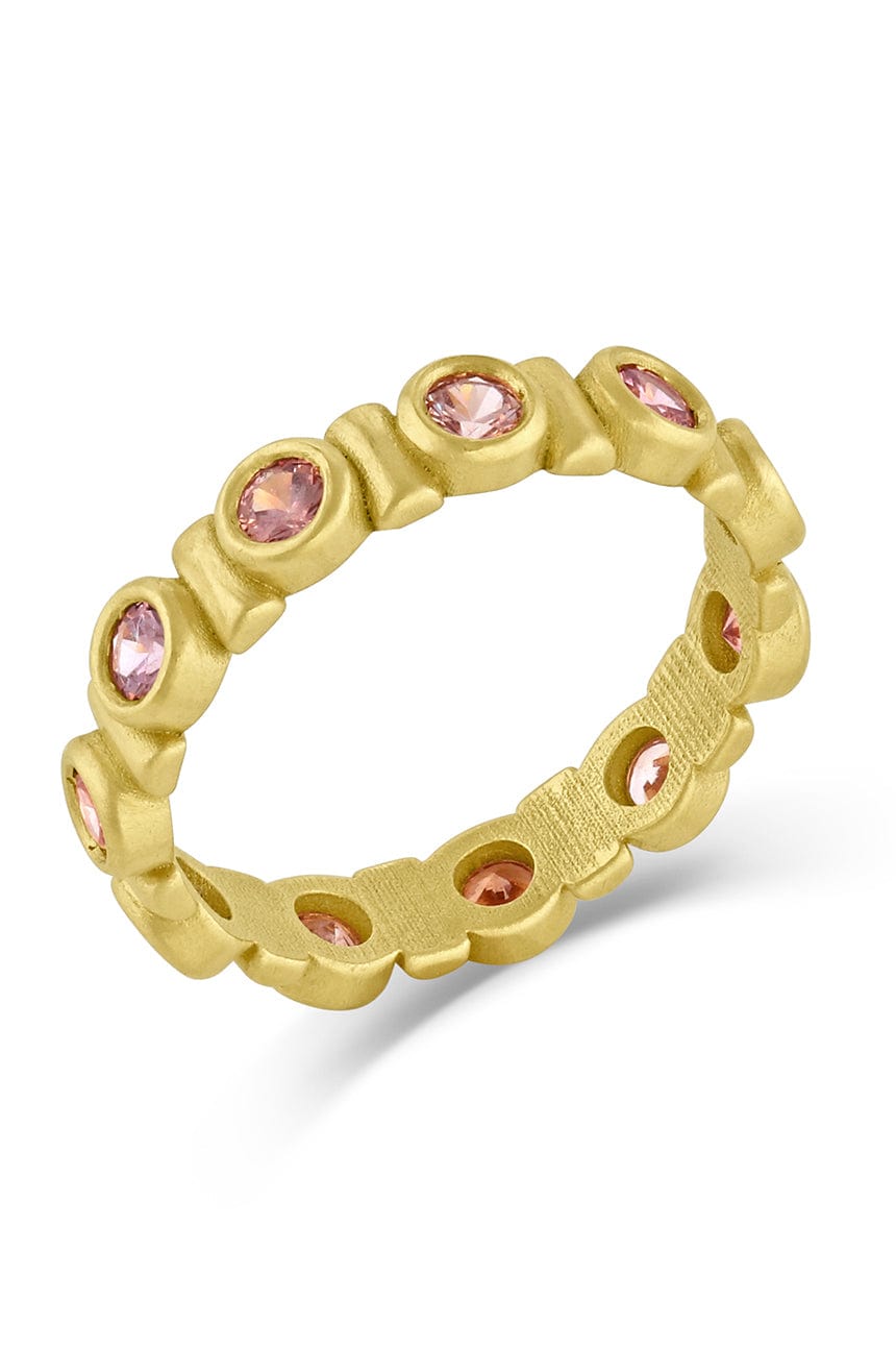 LEIGH MAXWELL-Malaia Garnet Ulaini Eternity Band-YELLOW GOLD