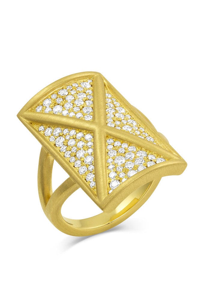 LEIGH MAXWELL-X Ring-YELLOW GOLD