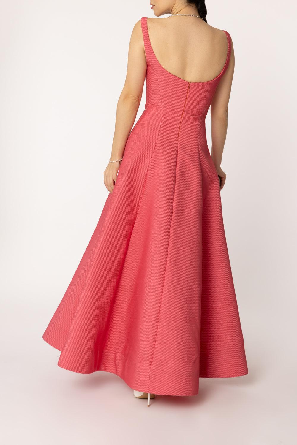 Seam Detail Scoop Neck Midi Dress-BERRY-4-CLOTHINGDRESSCOCKTAIL-LELA ROSE