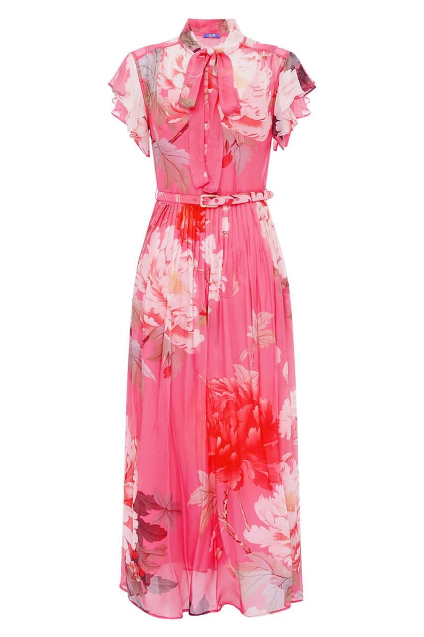 LEO LIN - Grace Flutter Sleeve Midi Dress