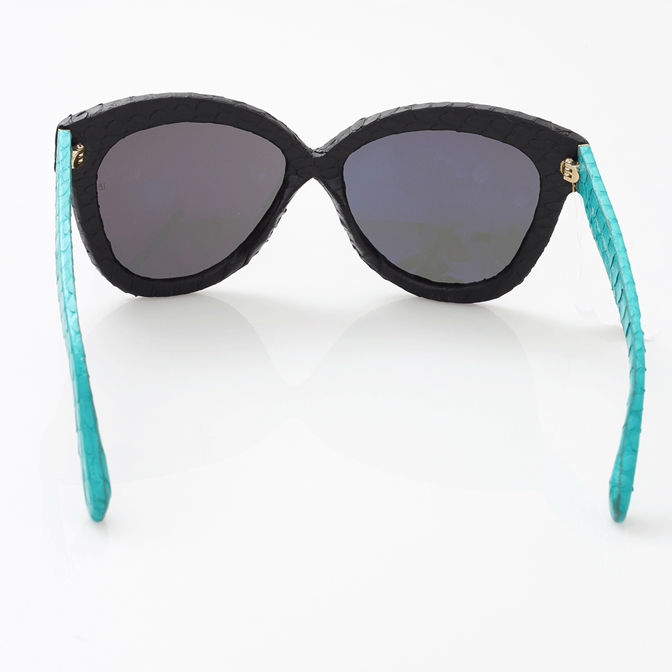 LINDA FARROW-38 Sunglasses-BLK/AZUR