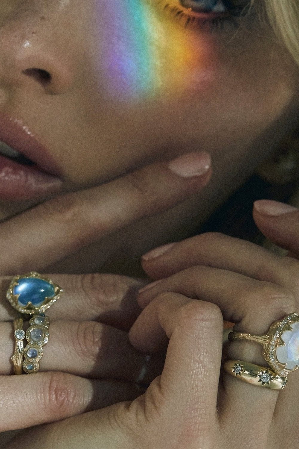 LOGAN HOLLOWELL-Star Set Rounded Ring-YELLOW GOLD