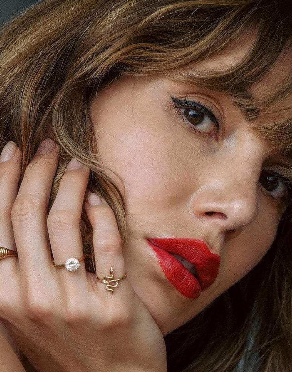 LOGAN HOLLOWELL-Baby Kundalini Diamond Snake Ring-YELLOW GOLD