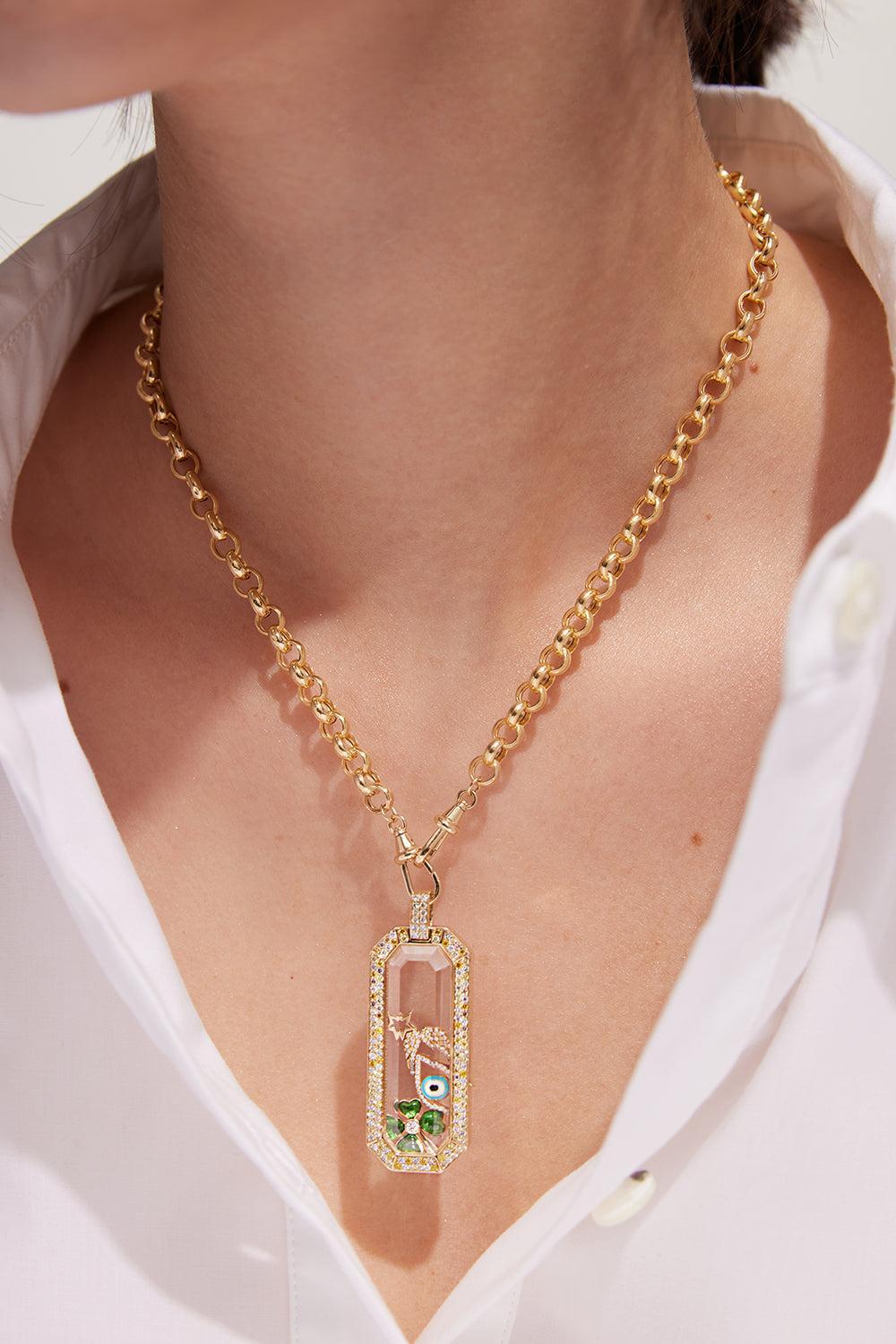 Four Leaf Clover Charm-YELLOW GOLD-JEWELRYFINE JEWELPENDANT-LOQUET