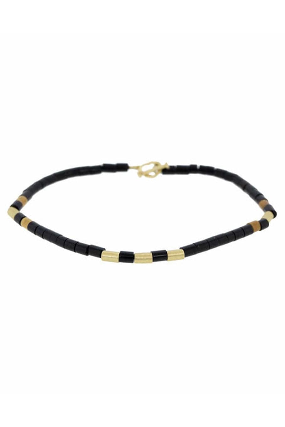 LUIS MORAIS-Black and Gold Bead Bracelet-YELLOW GOLD