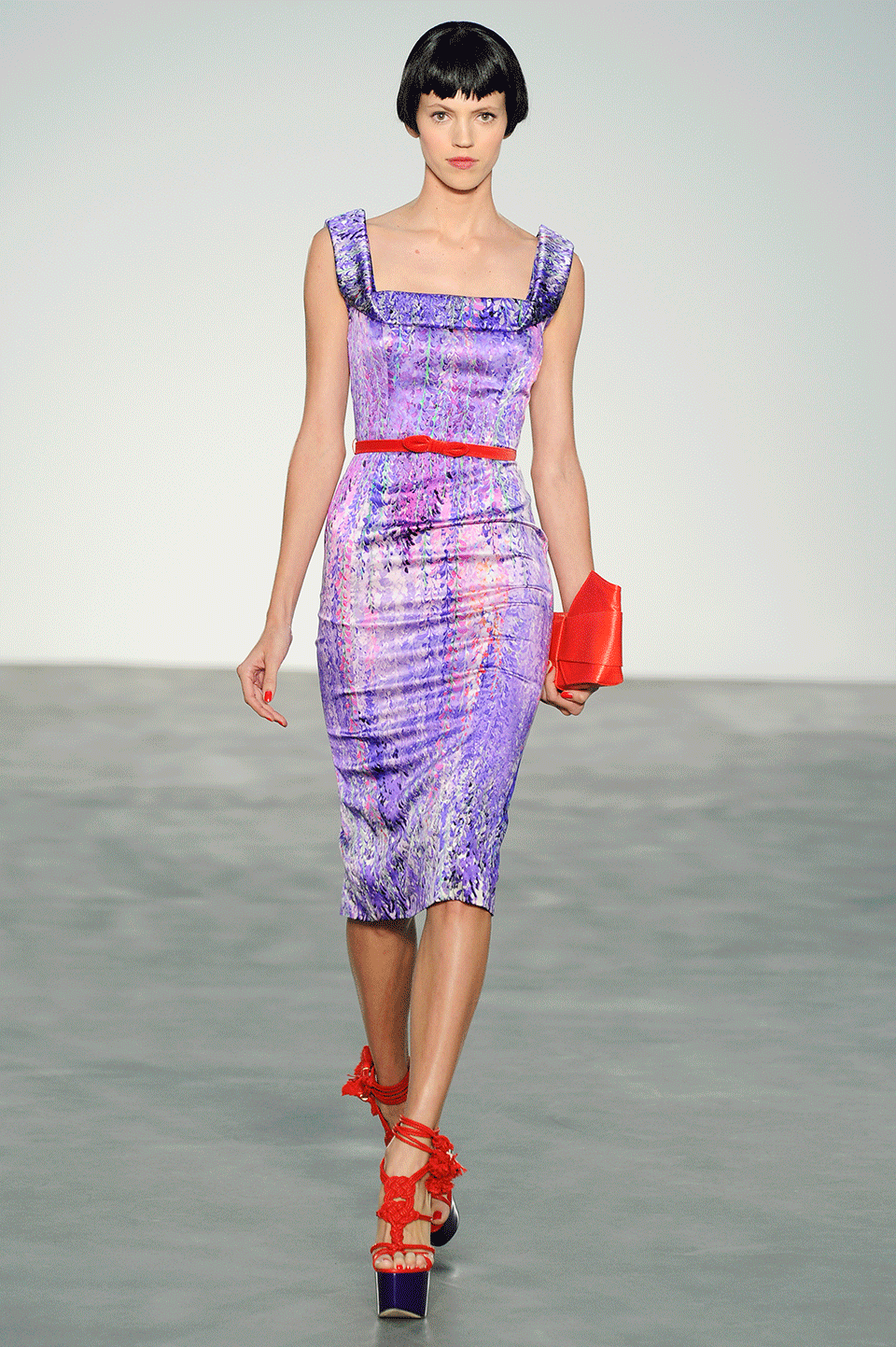 L'WREN SCOTT-Square Neck Floral Cocktail Dress-