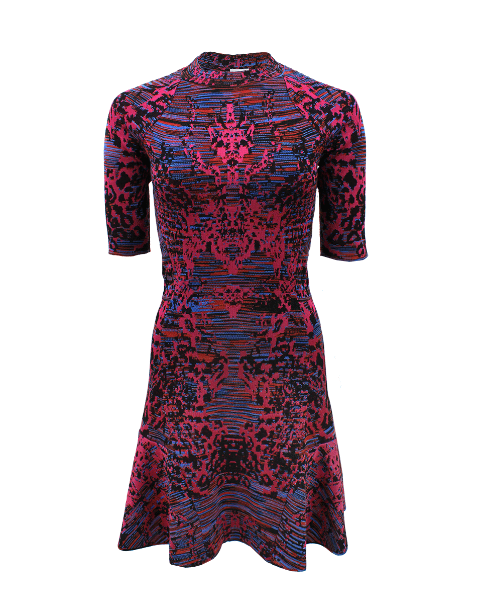 Short Sleeve High Neck Knit Dress
