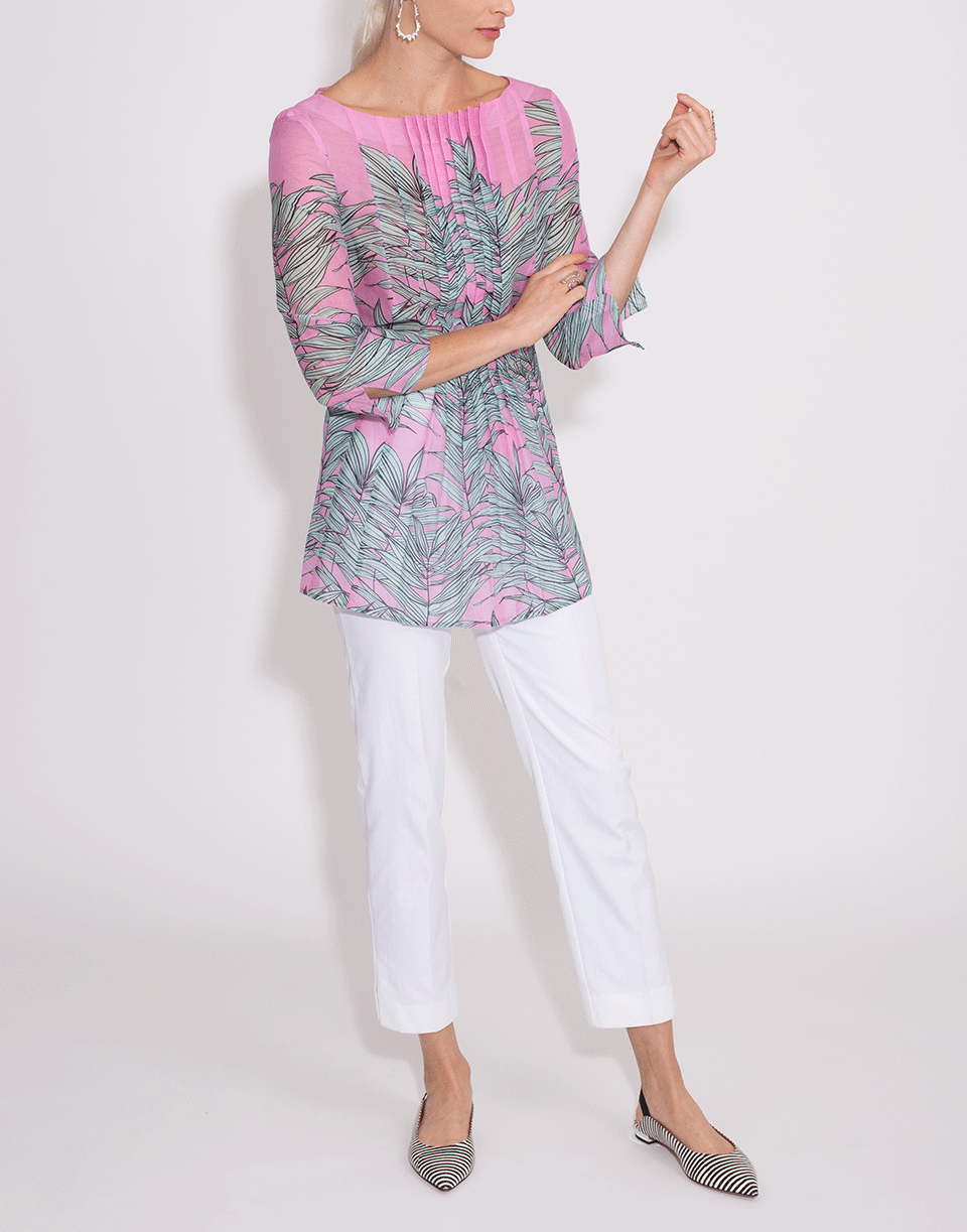 MAISON COMMON-Pleat Front Palm Print Tunic-