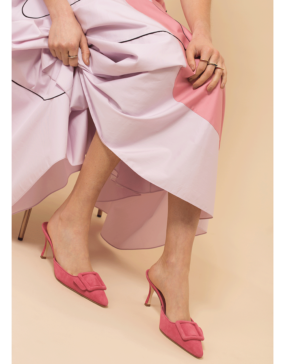 MANOLO BLAHNIK-Pink Maysale Mule-