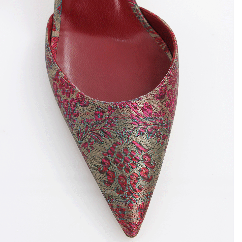 MANOLO BLAHNIK-Carolyne Brocade Slingback-