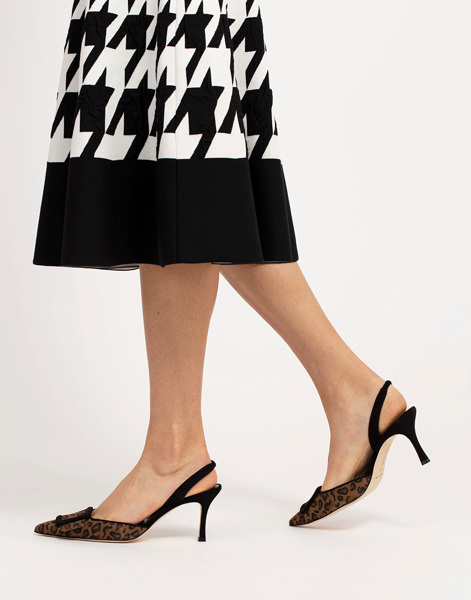 MANOLO BLAHNIK-Maysli Leopard Slingback-