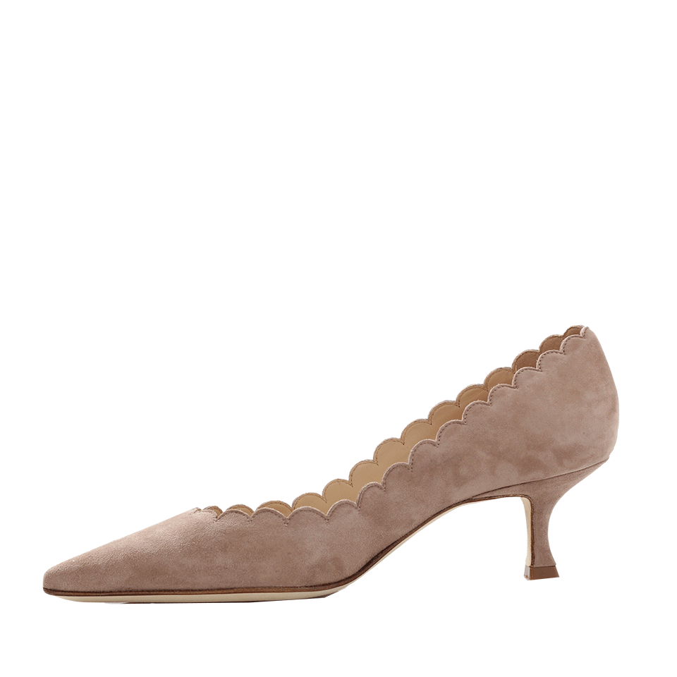 MANOLO BLAHNIK-Suede Scalloped Gala Pump-