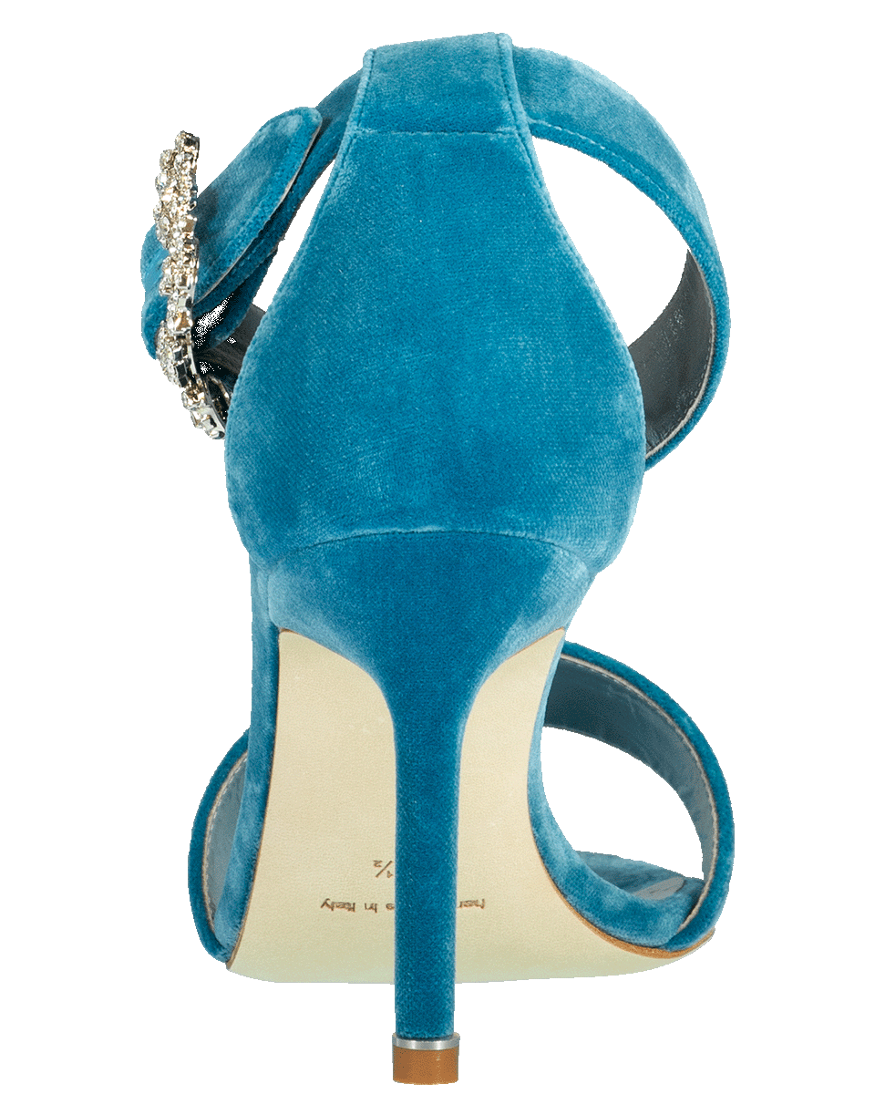 MANOLO BLAHNIK-Velvet Buckle Sandal-