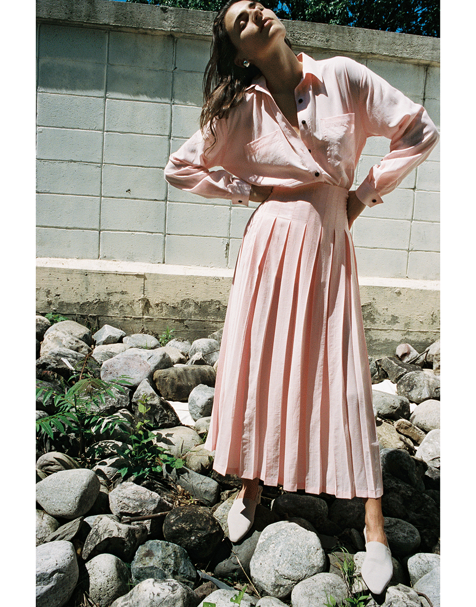 MARA HOFFMAN-Codelia Long Pleated Skirt-