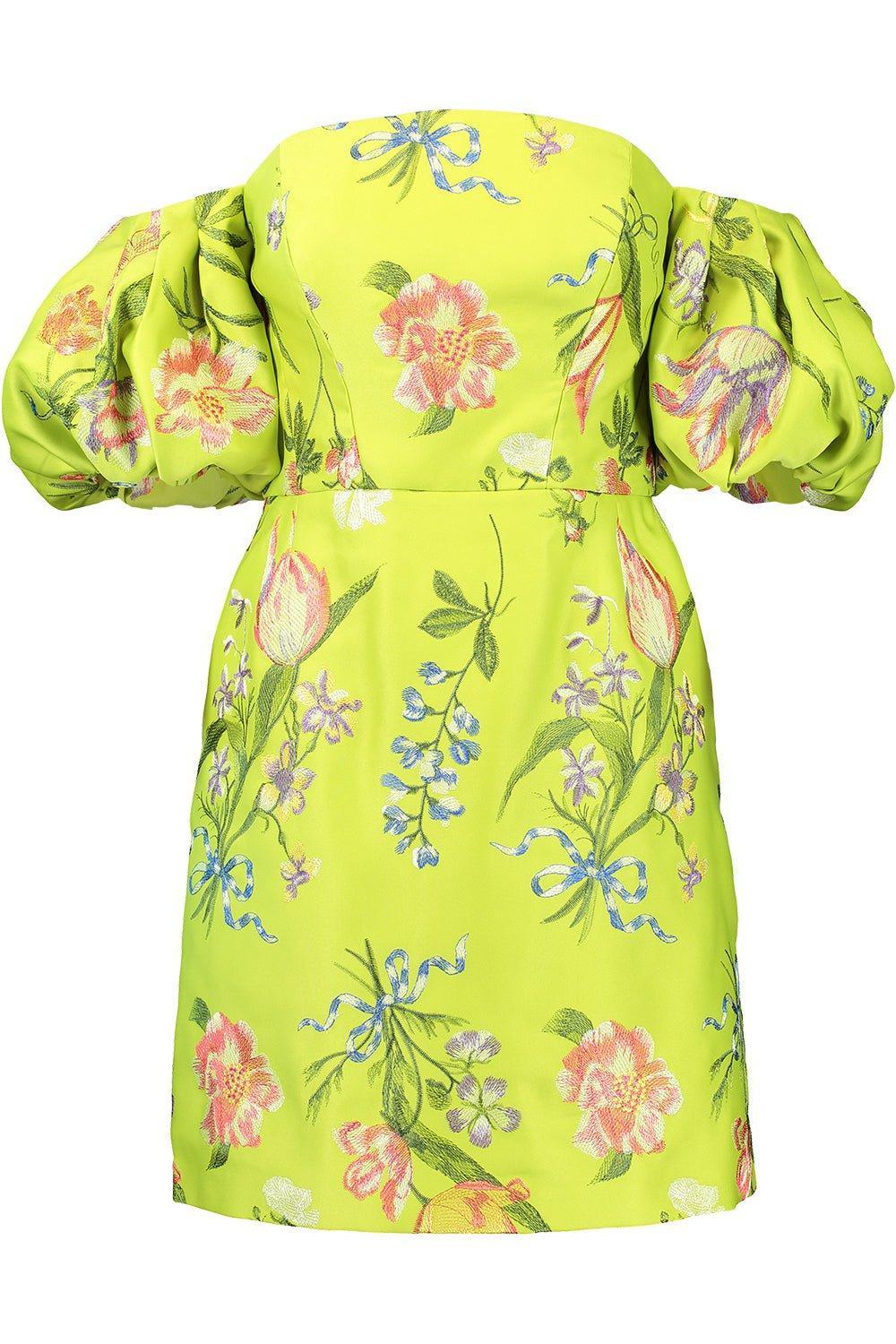 marchesa notte mini dress Marchesa Notte Floral-Embroidered Illusion Tulle Mini Dress