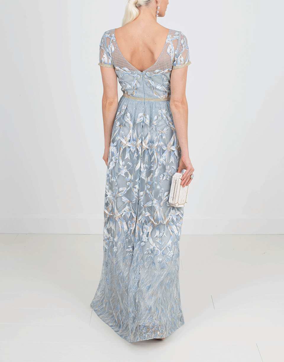 MARCHESA NOTTE-Embroidered Gown-