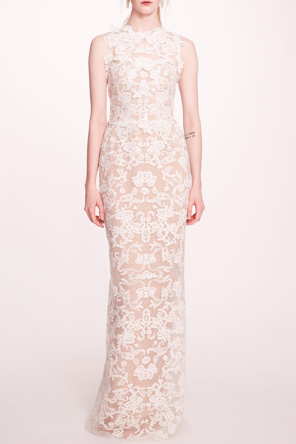 Corded Column Gown - Ivory