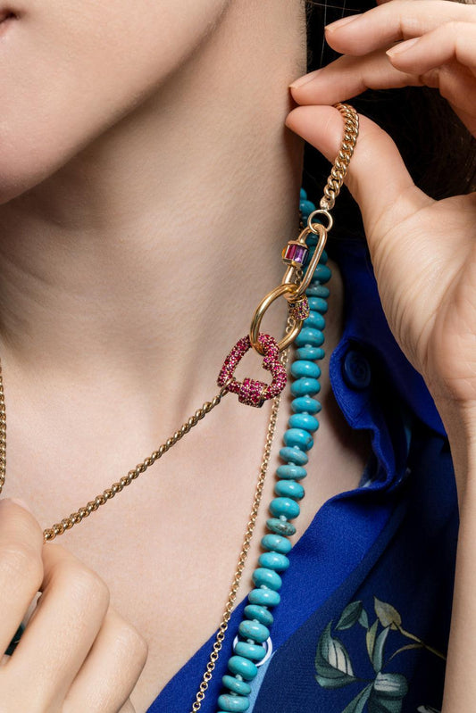 Ruby Allstone Heart Lock-ROSE GOLD-JEWELRYFINE JEWELPENDANT-MARLA AARON