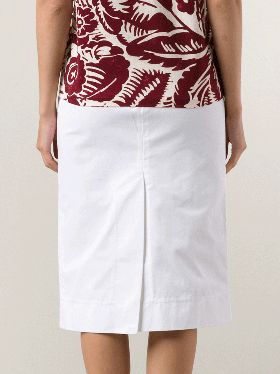 MARNI-Diamante Cotton Gabardine Pencil Skirt-