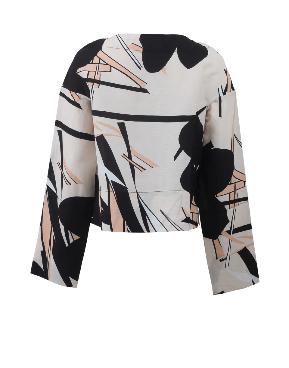 MARNI-Boatneck Printed Blouse-