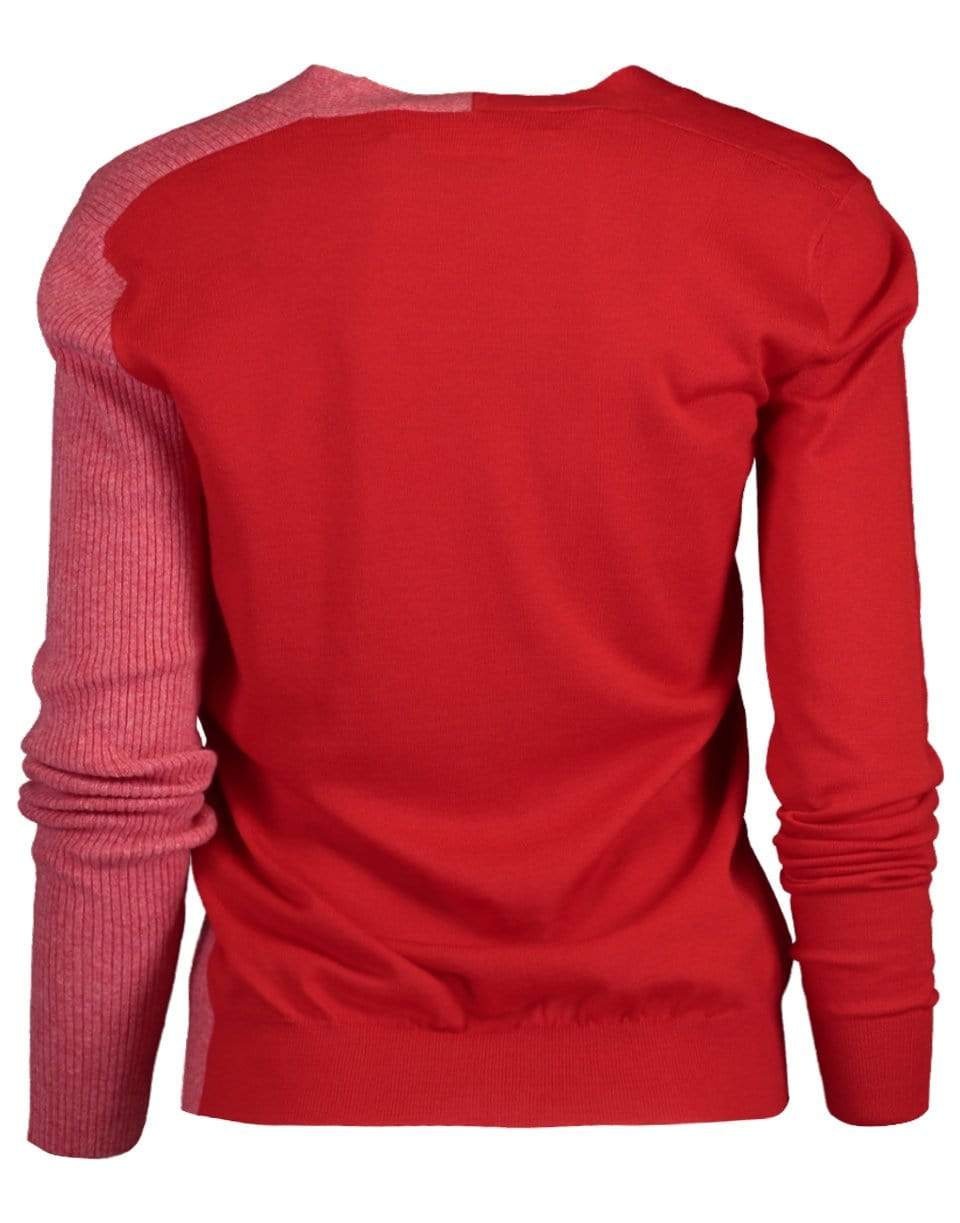 MARNI-Orange and Red Color Blocked Cardigan-