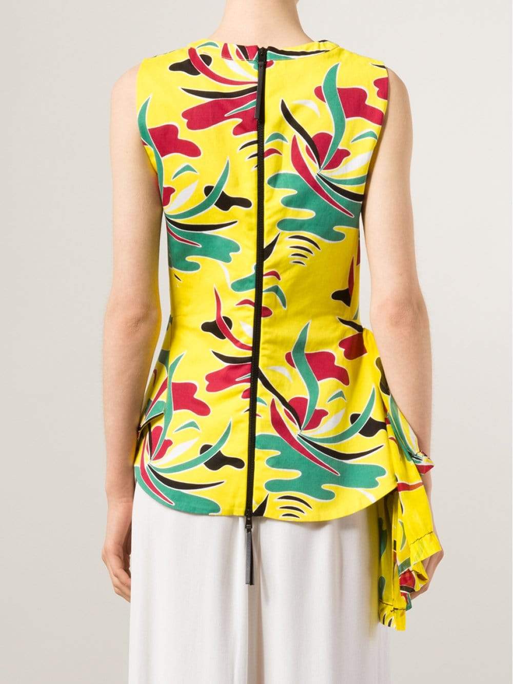 MARNI-Printed Placket Pleat Top-