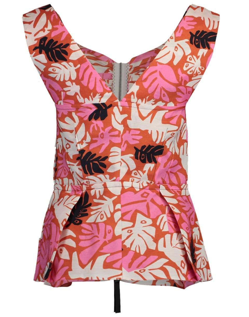 MARNI-Sleeveless Print Zip Front Tank Top-
