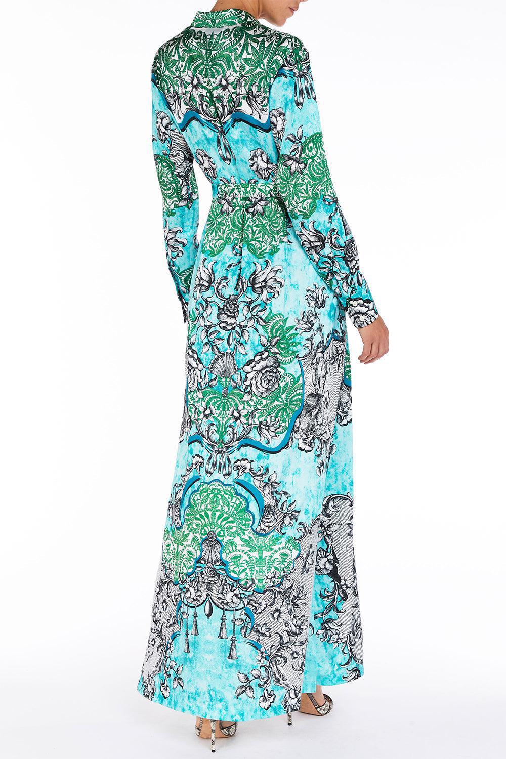 MARY KATRANTZOU-Torino Dress - Rocaille Lace Cyan-