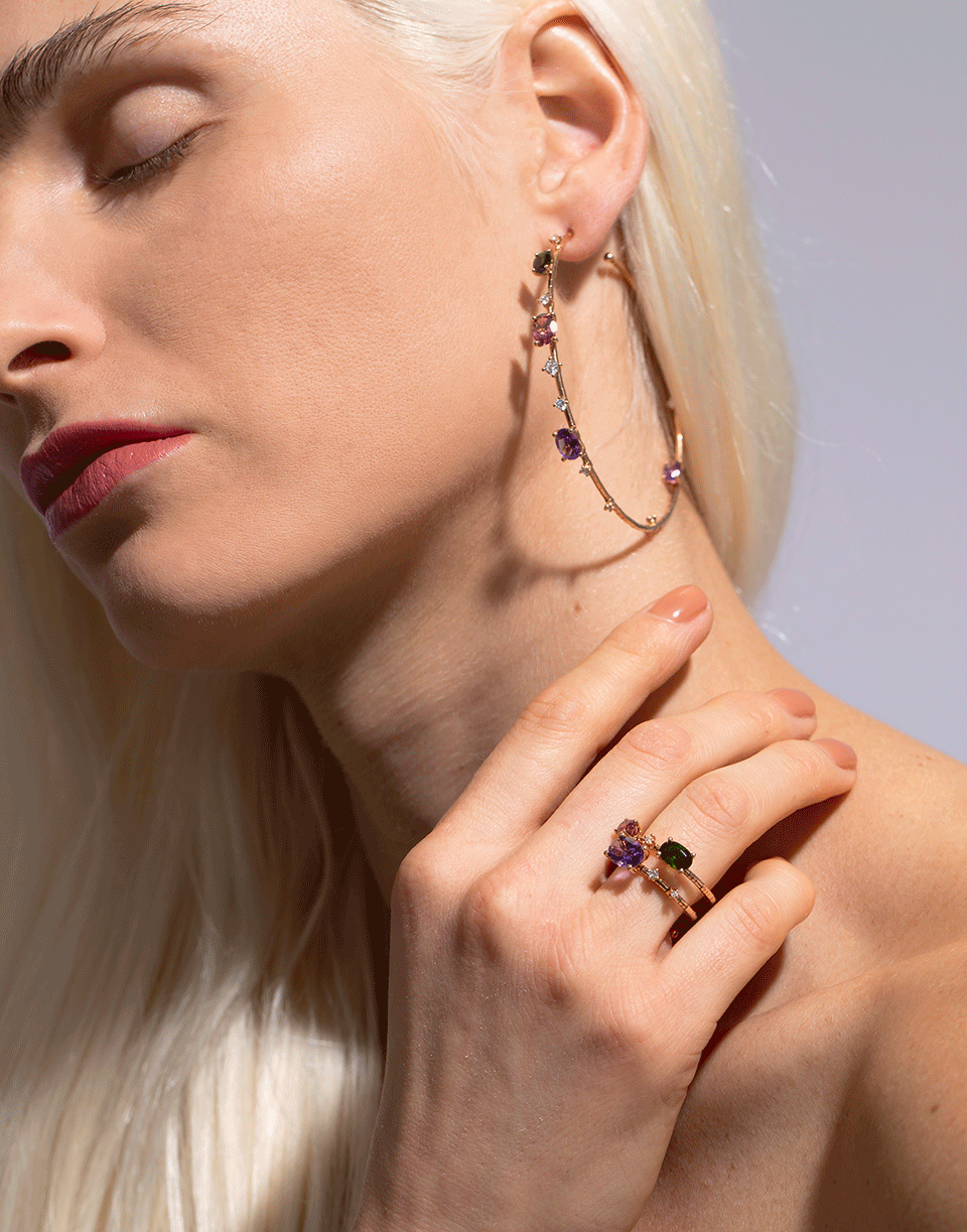 MATTIA CIELO-Rainbow Rugiada Double Wrap Ring-ROSE GOLD