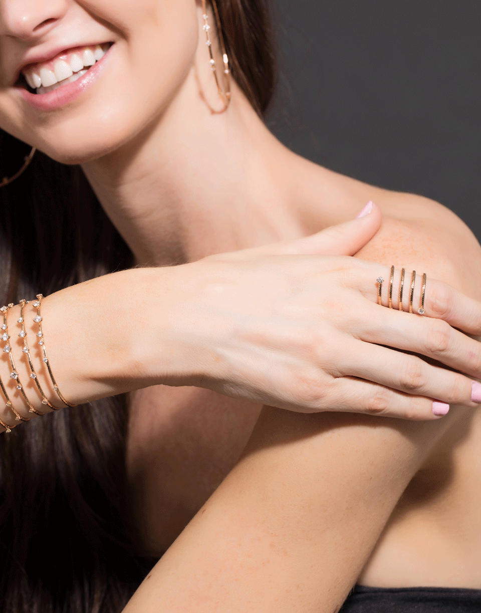 MATTIA CIELO-Rugiada Diamond End Five Wrap Ring-ROSE GOLD