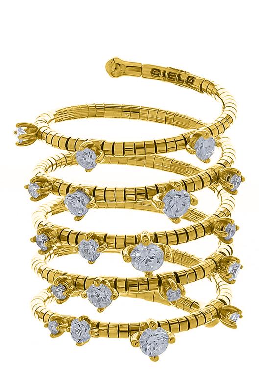 MATTIA CIELO-5 Circle Rugiada Ring-YELLOW GOLD