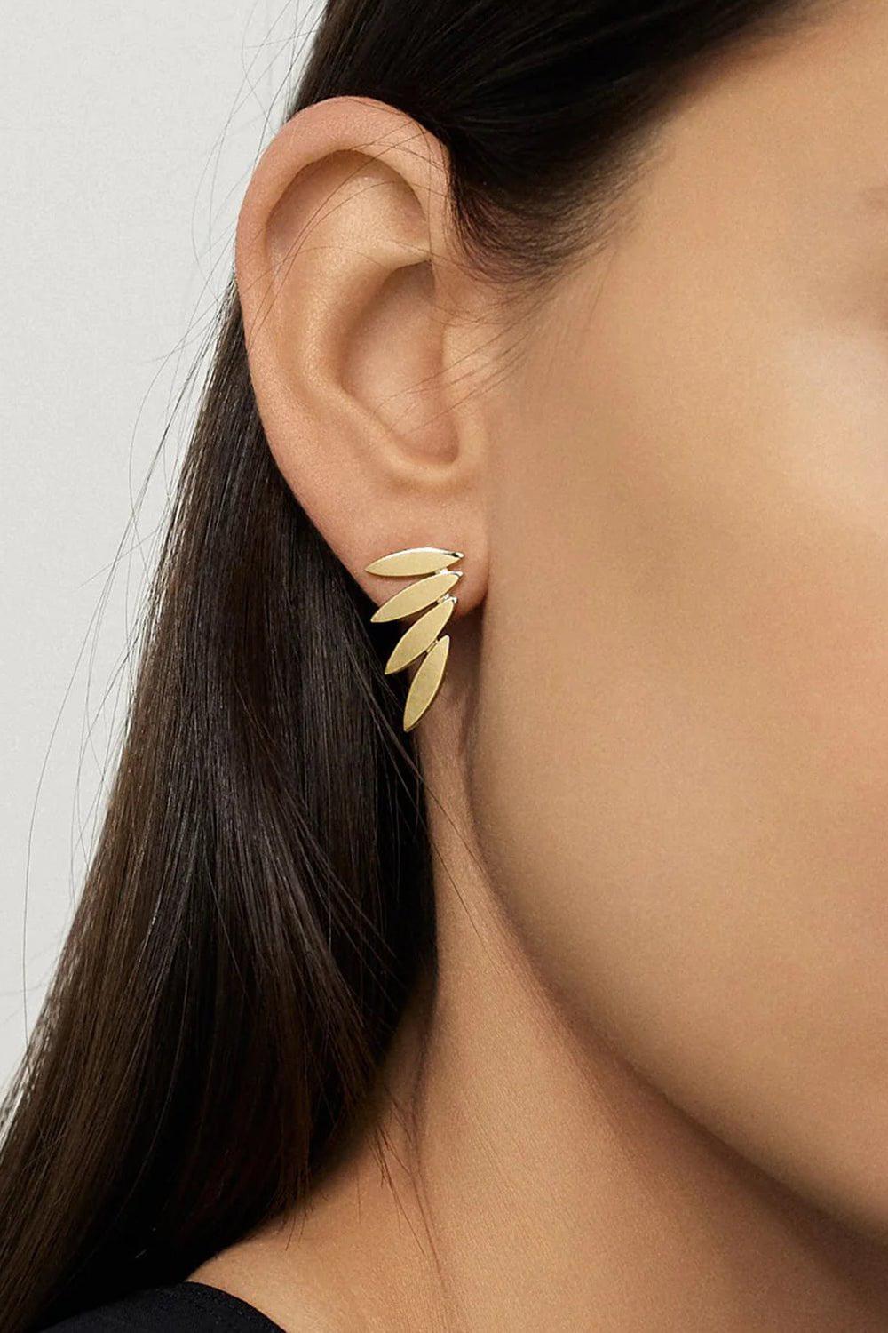 MELISSA KAYE-Small Maya Earrings-YELLOW GOLD