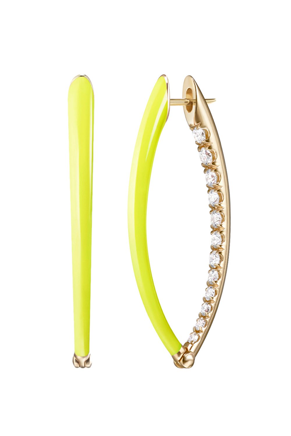 MELISSA KAYE-Medium Neon Yellow Cristina Earrings-YELLOW GOLD