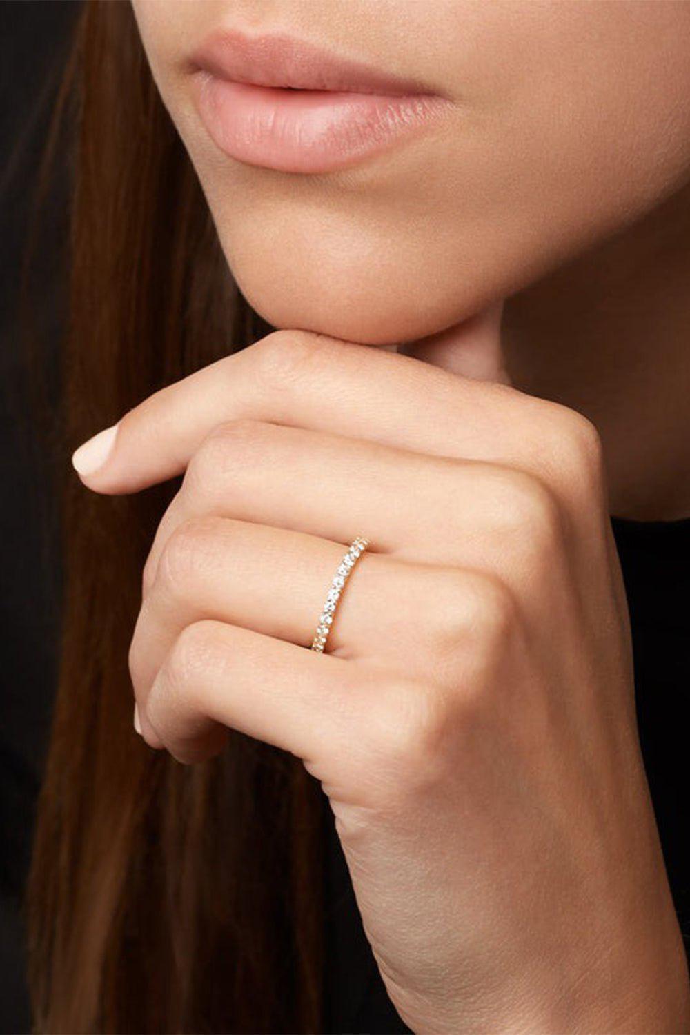 MELISSA KAYE-Sadie Eternity Band - 1mm-WHITE GOLD