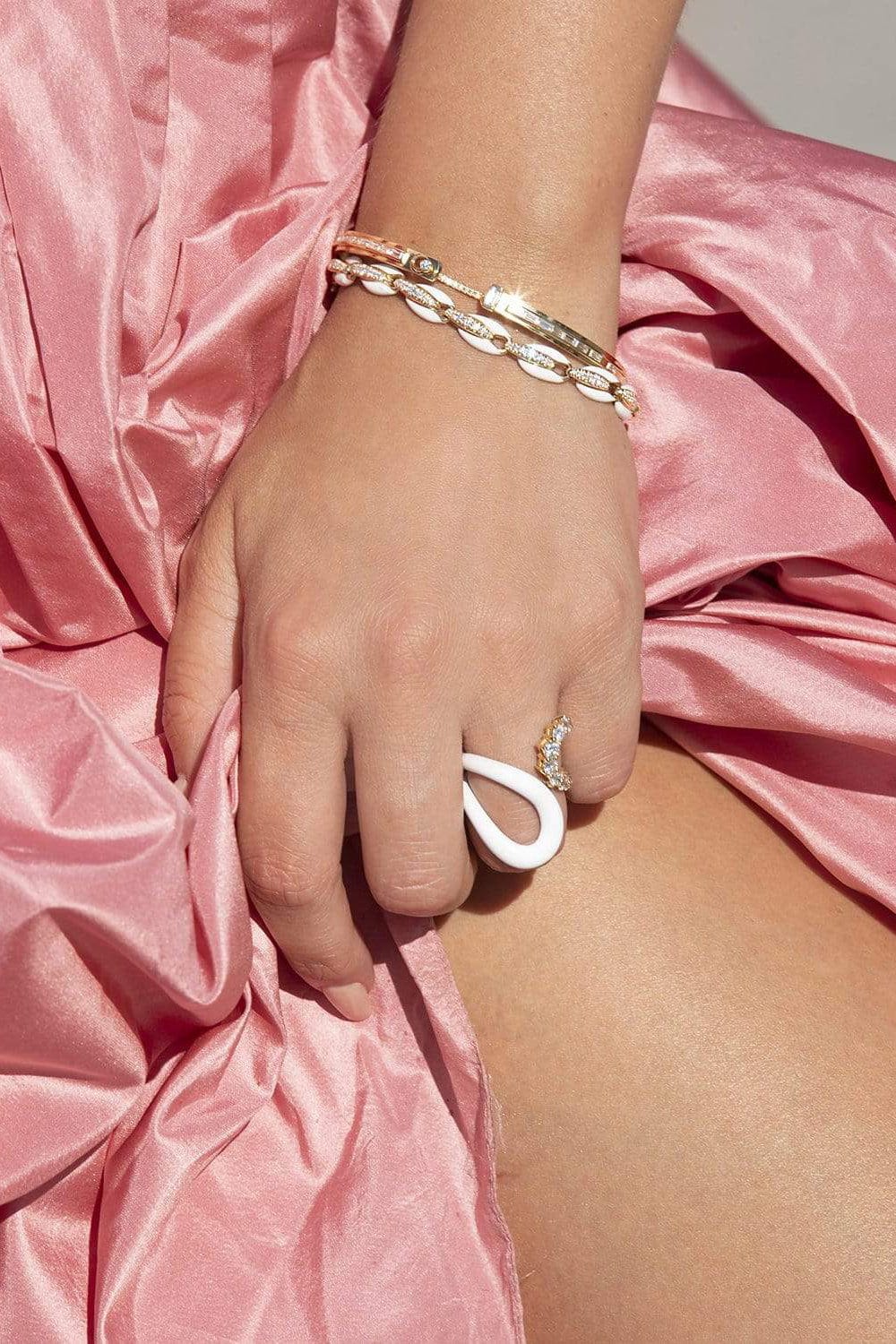 MELISSA KAYE-Aria Jane White Enamel Ring-