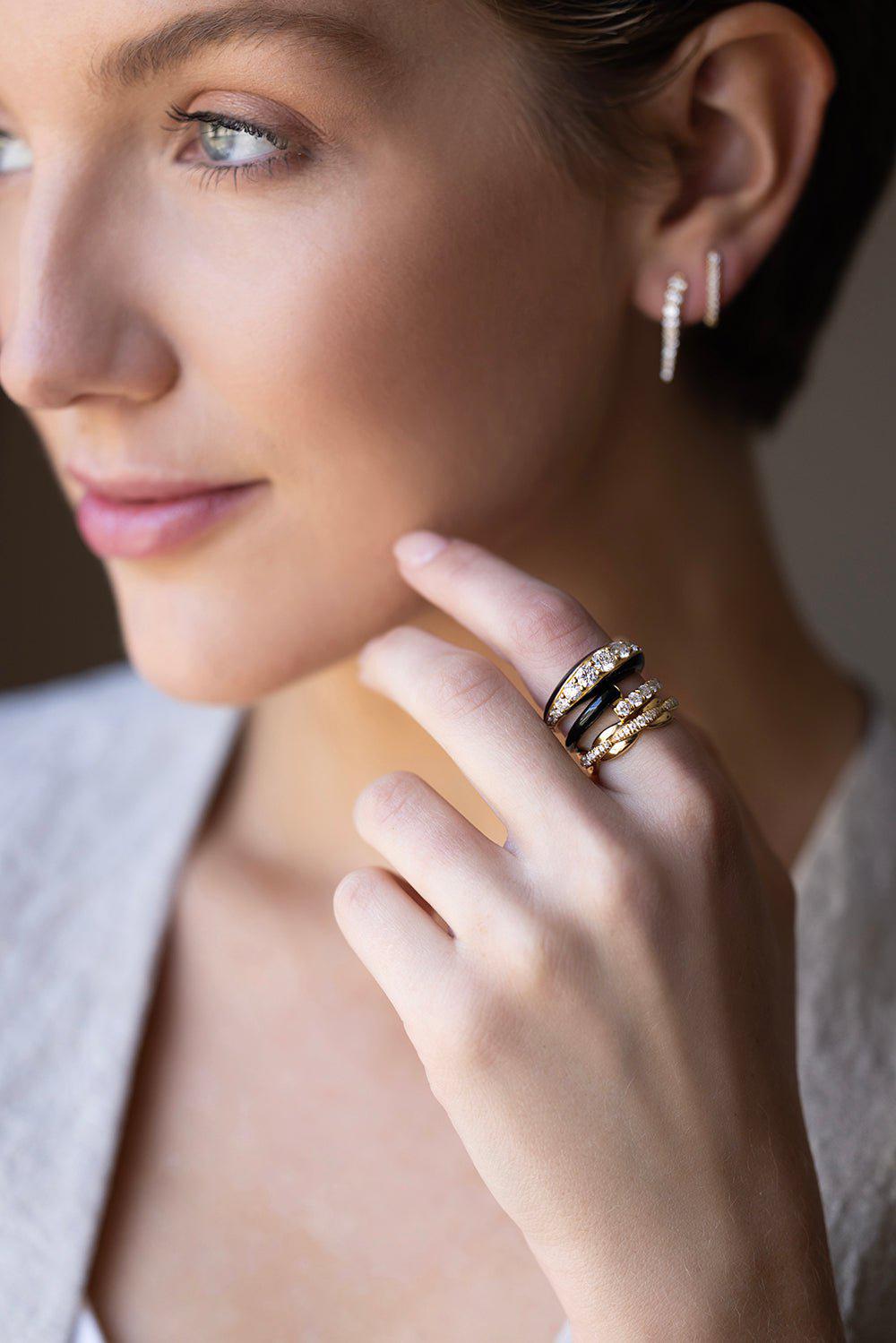 MELISSA KAYE-Black Diamond Lola Ring-