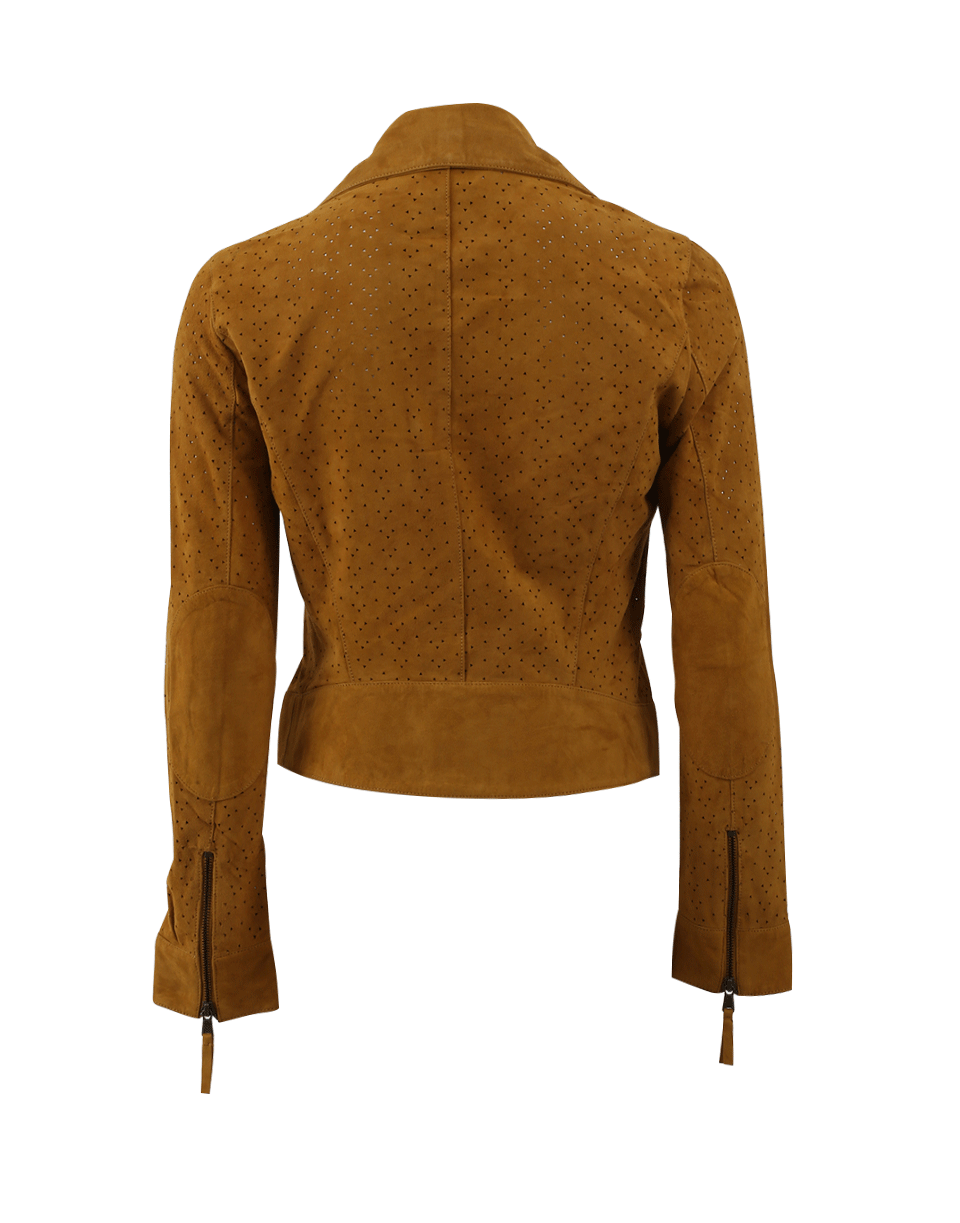 METEO BY YVES SALOMON-Perforated Suede Jacket-