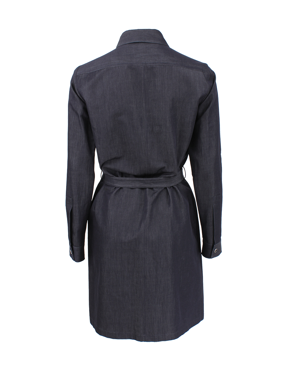 MICHAEL KORS-Leather Trim Cargo Shirt Dress-