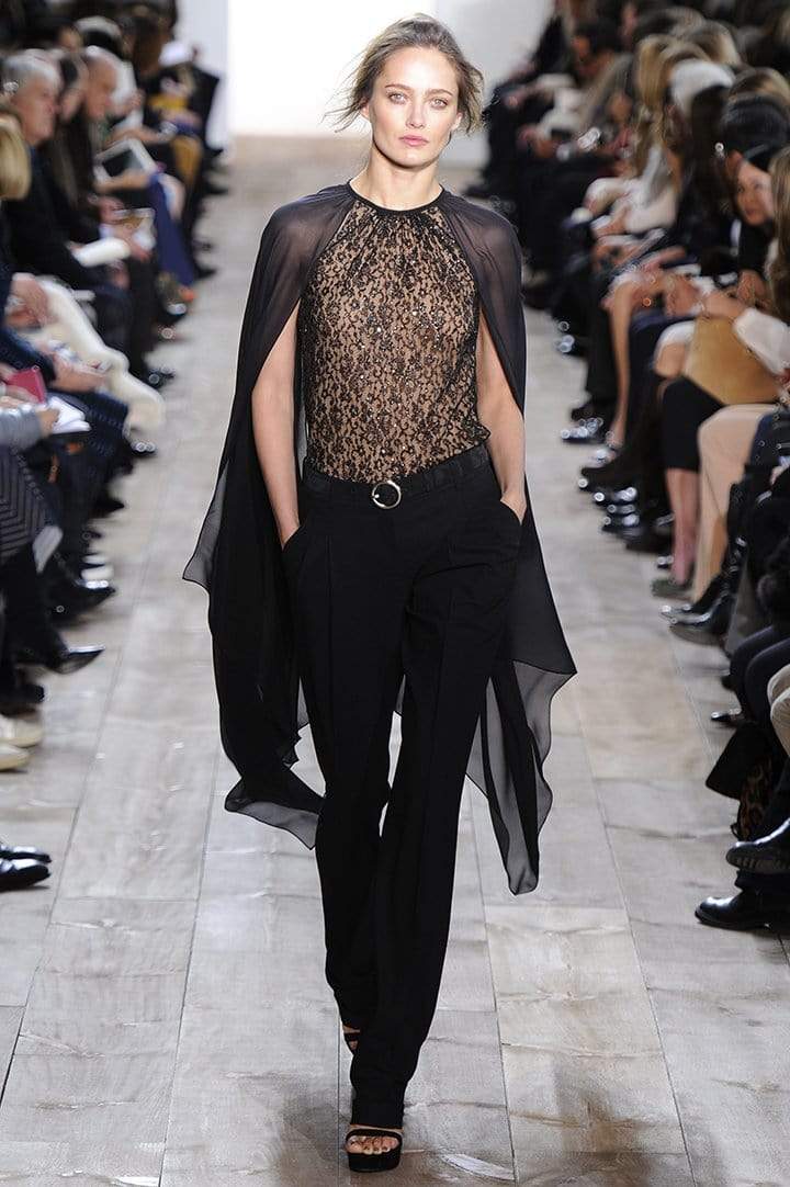 MICHAEL KORS-Cape Blouse-BLACK